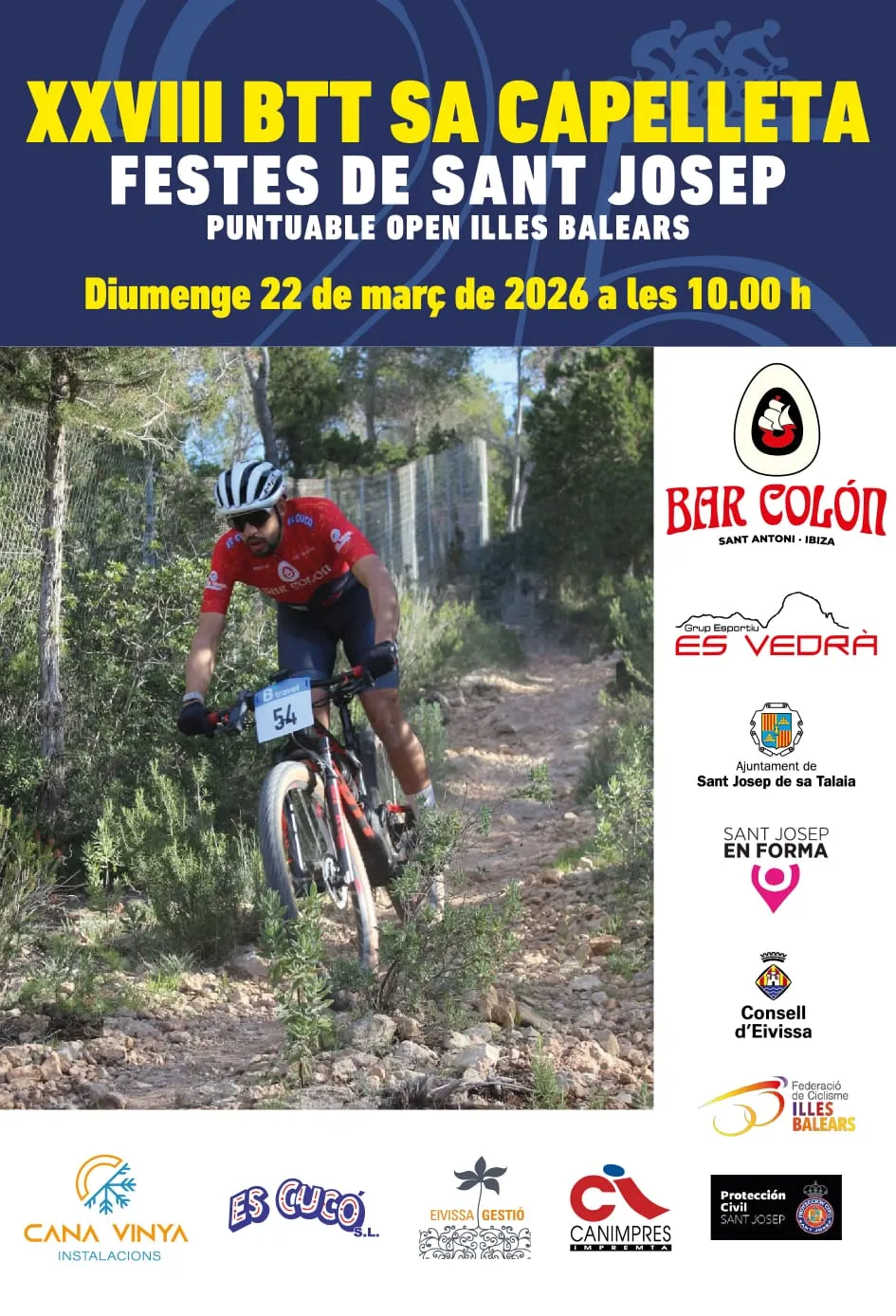 El Mountain Bike toma Sant Josep: llega la XXVIII BTT Sa Capelleta