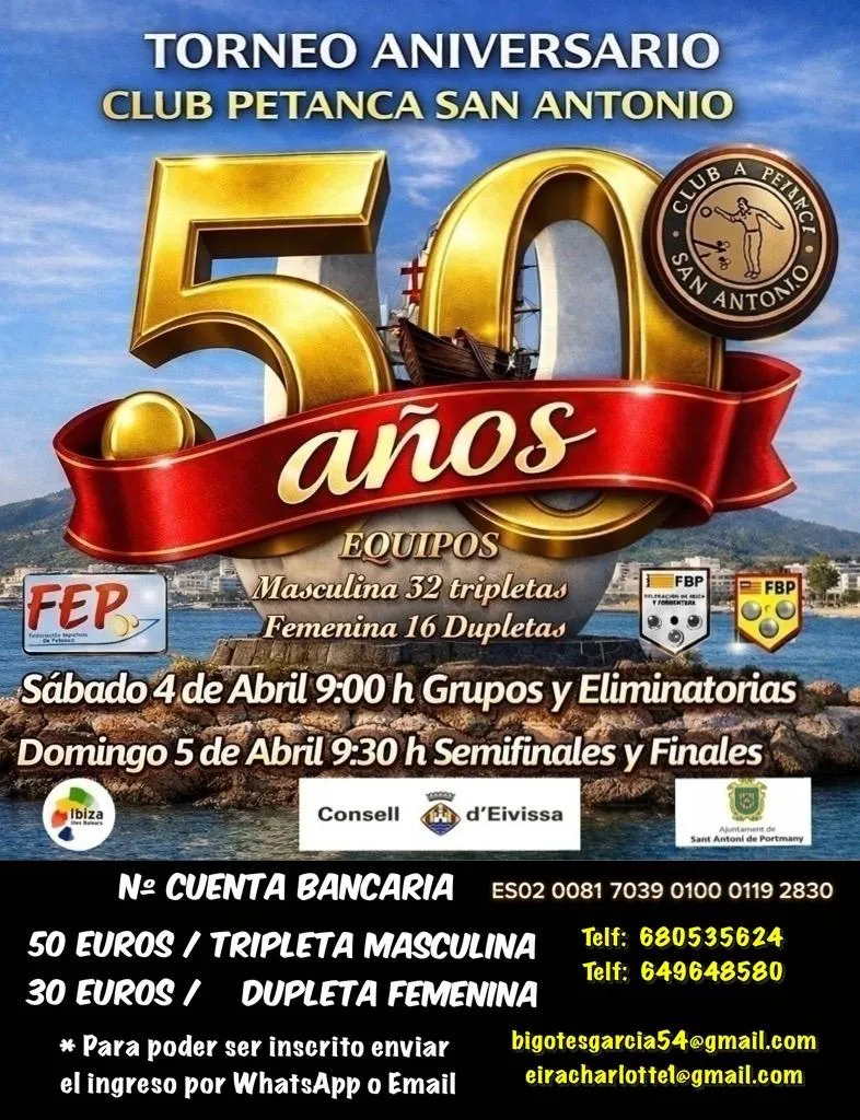 Torneo 50 aniversario del Club Petanca San Antonio